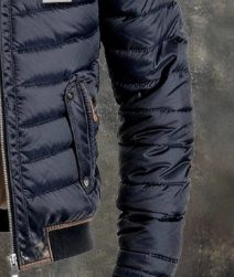 Men's Vintage Leather Quilted Patchwork Zip-Up Outdoor Jacket