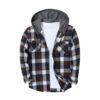 Men's Trendy Buttoned Checkered Trucker Hooded Jacket